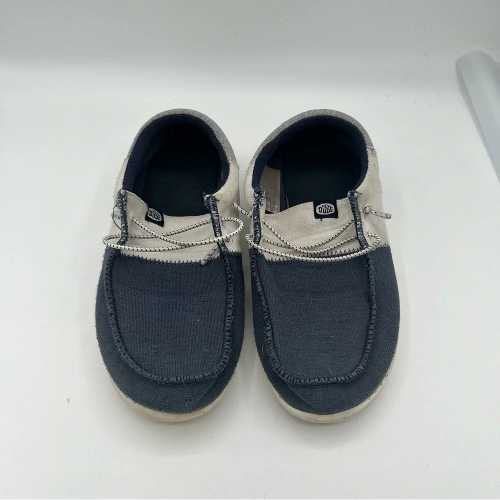 Hey Dude Blue and Grey Moccasins Slip-On Comfort